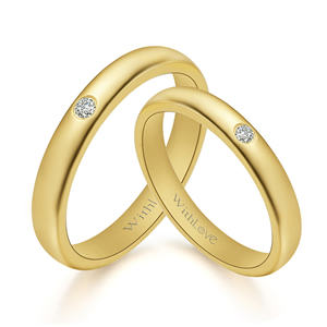 男女正式成为夫妇的同时双方交换佩戴结婚戒指