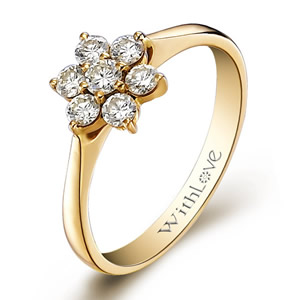 花的姿态－18K黄金钻石戒指
