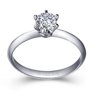 优雅－18K白金钻石求婚戒指